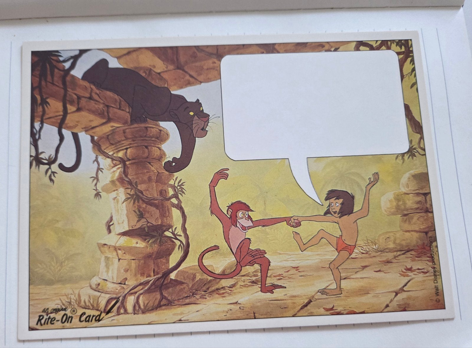 Disney Jungle Boek ansichtkaart - Mowgli en Baloo, Verzenden, 1960 tot 1980, Ongelopen, Kinderen