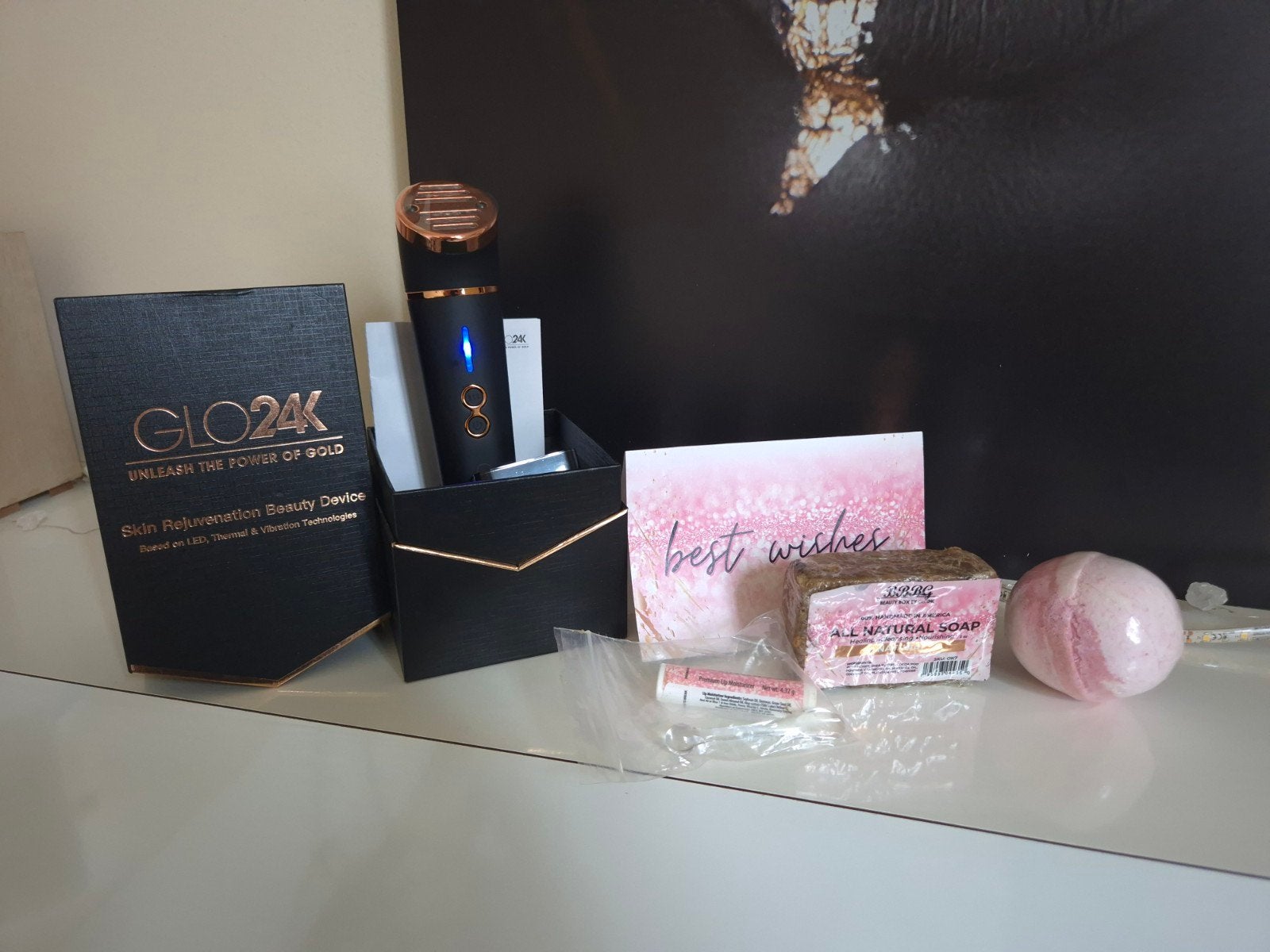 GLO24K Anti-aging Huidverjongingsapparaat Gezicht & Hals, Ophalen of Verzenden, Nieuw, Gehele gezicht, Verzorging
