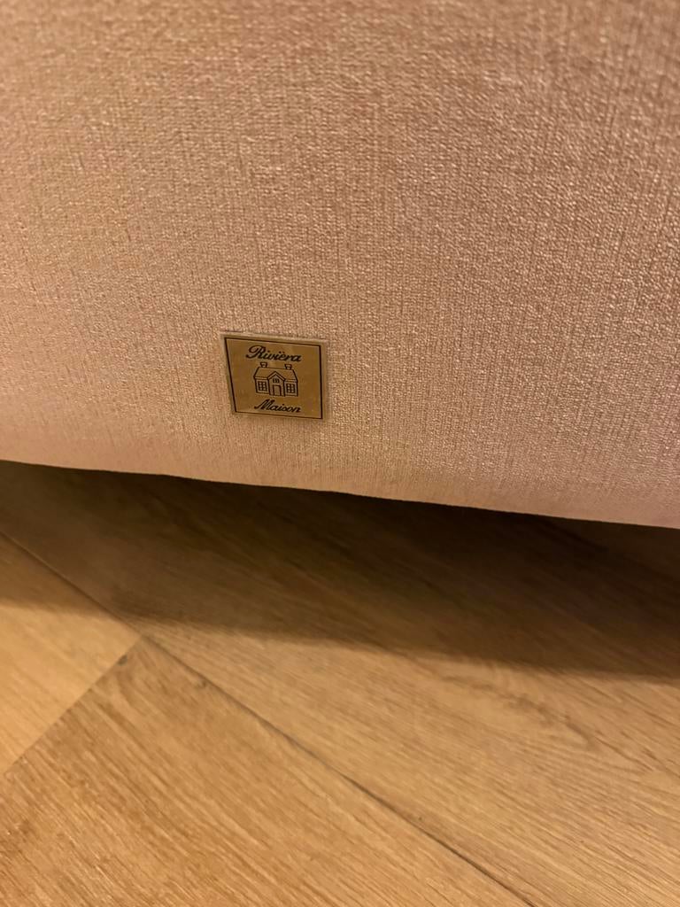 Luxe Rivièra Maison fauteuil in blush roze velvet, Ophalen of Verzenden, Zo goed als nieuw, Stof