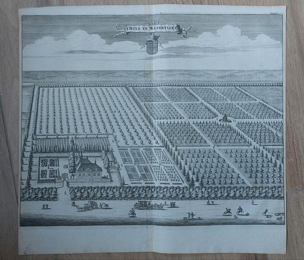 18 / "t Huys te Watervliet Heinkenszand gravure uit 1696, Ophalen of Verzenden