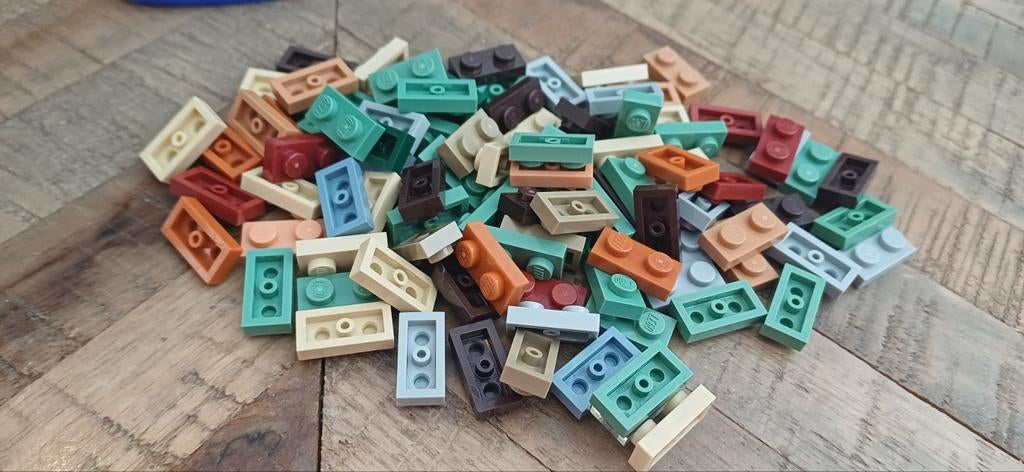 100x Lego 1x2 platen in diverse MOC kleuren #1, Ophalen of Verzenden, Gebruikt, Losse stenen, Lego