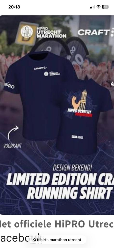 Gezocht! Marathon Utrecht hele incl shirt maat L, Eén persoon