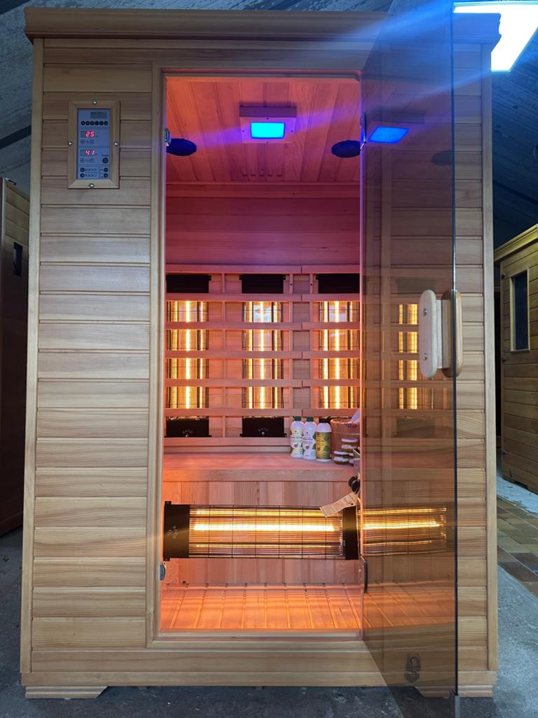 COMBI SAUNA INFRAROOD MET OPGIETKACHEL GRATIS BEZORGD! 🚚, Sport en Fitness, Sauna, Ophalen of Verzenden, Zo goed als nieuw, Fins of Traditioneel