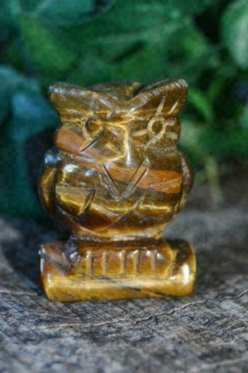 Kristallen Tijgeroog Uil (nr. 02), Ophalen of Verzenden, Mineraal