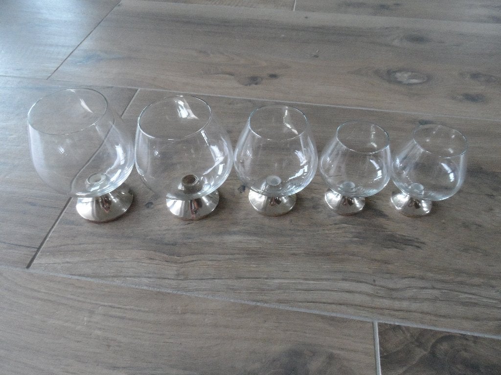 Cognac glazen met zilveren voet., Ophalen of Verzenden, Zilver