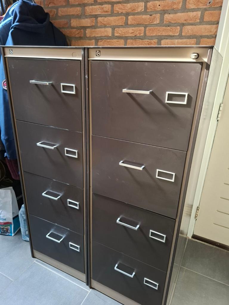 Metalen archiefkasten met 5 laden, Huis en Inrichting, Kasten | Roldeurkasten en Archiefkasten, Ophalen, Minder dan 50 cm, Gebruikt