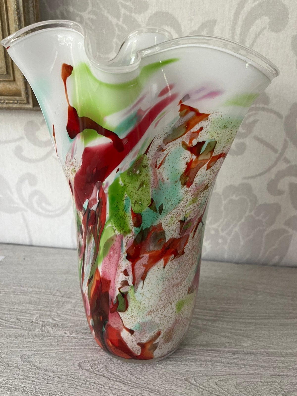 Fidrio originele wave of zakdoekvaas 35 cm hoog, Huis en Inrichting, Ophalen, Zo goed als nieuw, Glas
