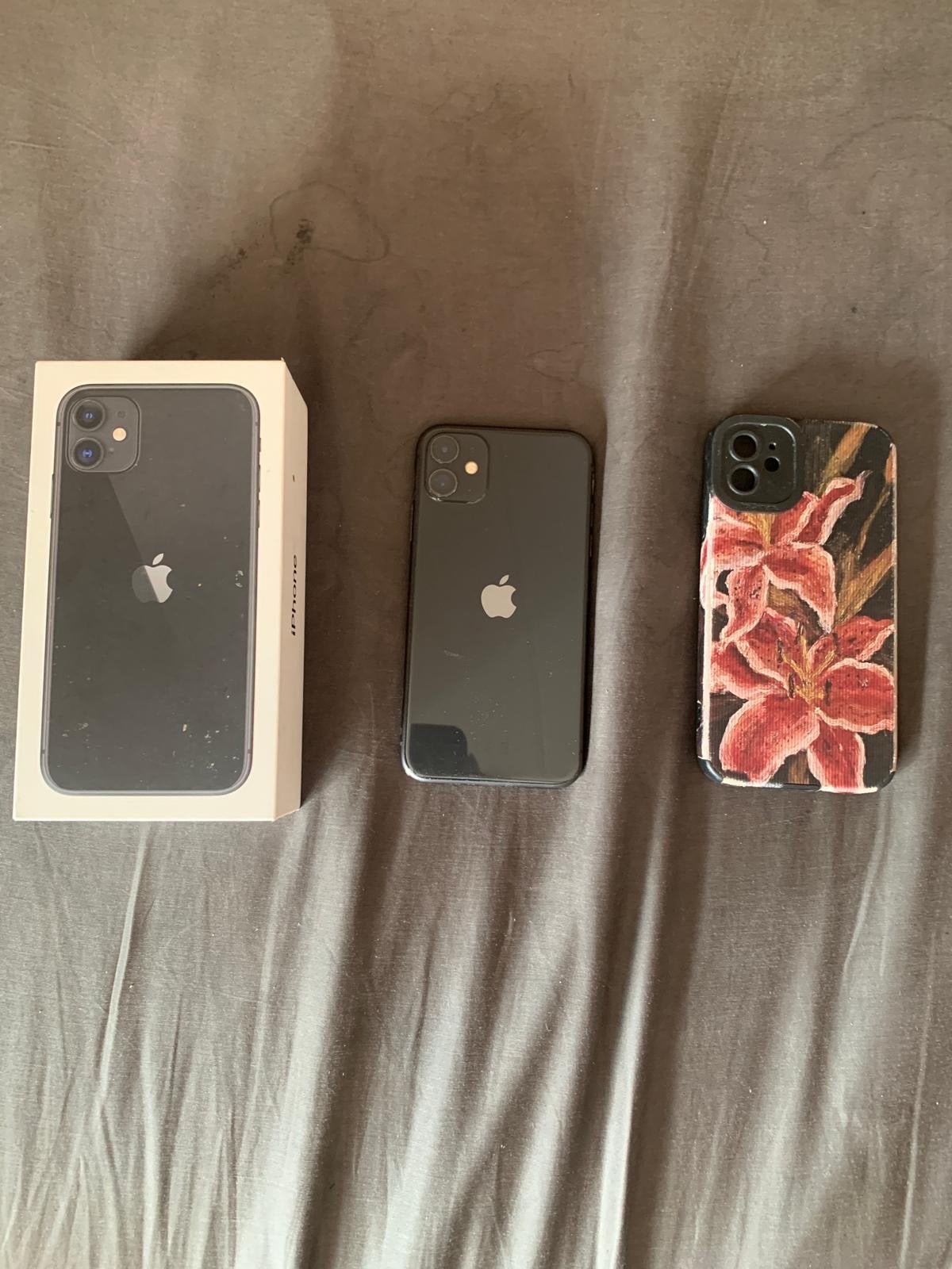 iPhone 11 Zwart 128GB met originele doos en hoesje, Telecommunicatie, Mobiele telefoons | Apple iPhone, Ophalen, 71 %, Zwart, IPhone 11