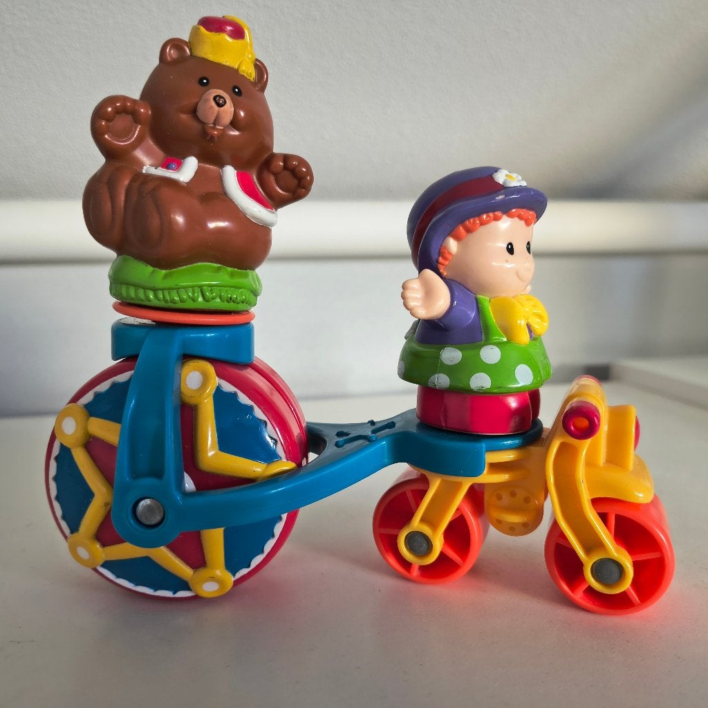 Fisher price Little people circusfiets - vintage, Ophalen of Verzenden, Zo goed als nieuw, Speelset