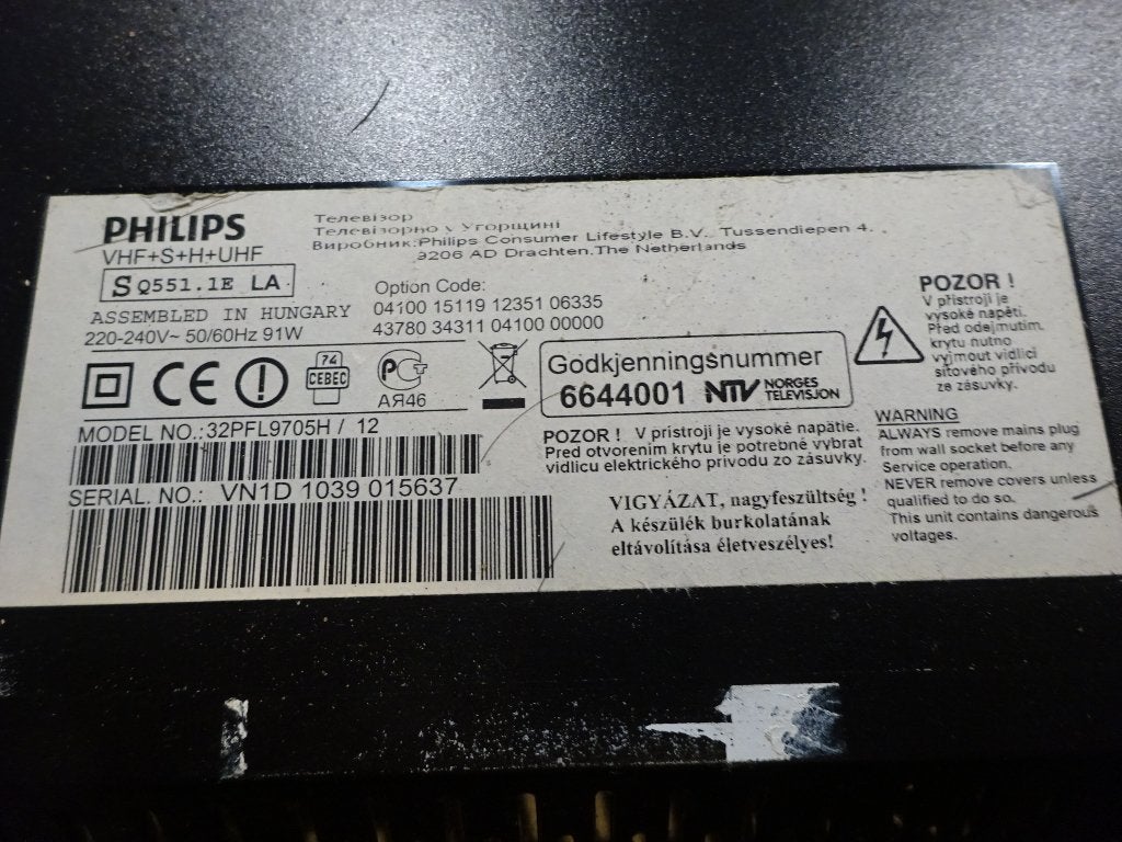 led tv Philips (gratis), Ophalen, Philips, 50 Hz, Gebruikt