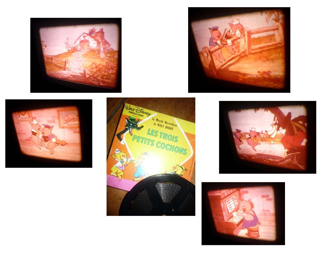 8mm film Walt Disney - 3 Biggetjes - silent rooiig 60mtr -, Ophalen of Verzenden, 8mm film