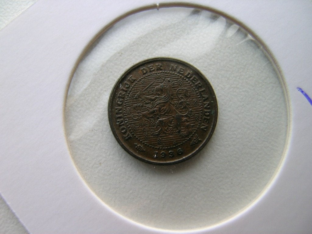 Halve Cent 1936 (nr 1), Ophalen of Verzenden, Koningin Wilhelmina, Overige waardes, Losse munt