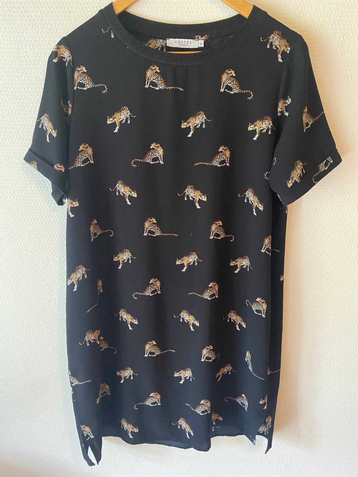 Als nieuw shirt, tuniek Costes. Maat 44. Zwart, panters., Kleding | Dames, Zwart, Maat 46/48 (XL) of groter, Ophalen of Verzenden