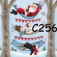Servetten decoupage/bullet journal – kerstman hangmat C256x, Verzenden, Nieuw