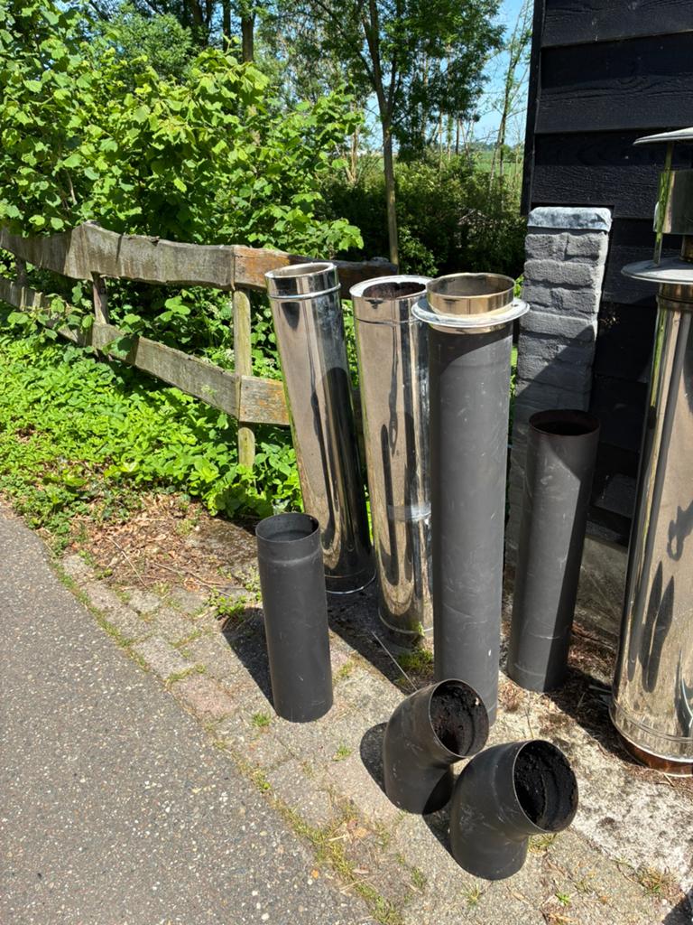Kachelpijpen dia 150 en 200 mm, Ophalen, Zo goed als nieuw, Hout, Houtkachel