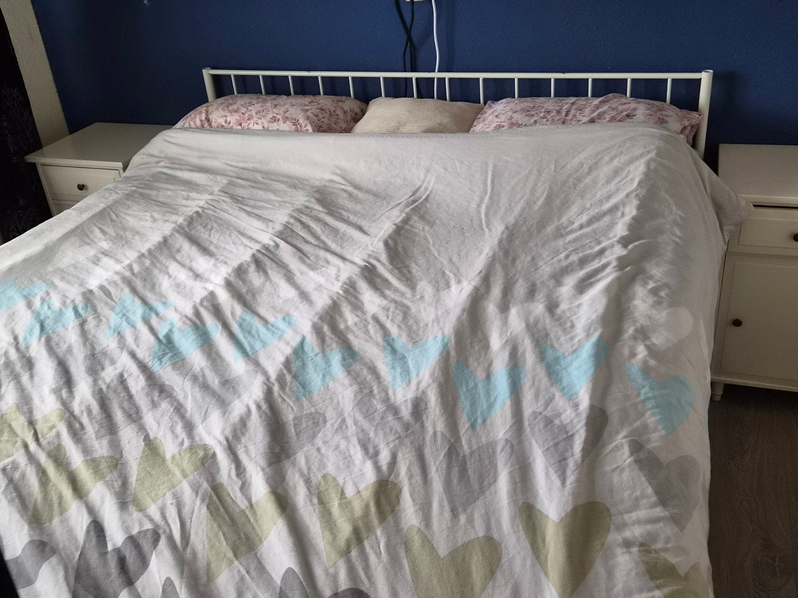 metalen bed 160x200, Huis en Inrichting, Ophalen, Verstelbaar, Wit, Tweepersoons