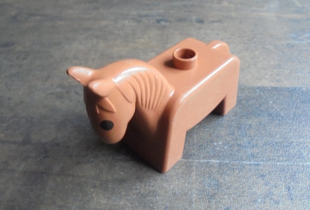 Lego Duplo Animal Horse Solid Black Eyes (zie foto's) 2, Ophalen of Verzenden, Gebruikt, Losse stenen, Duplo