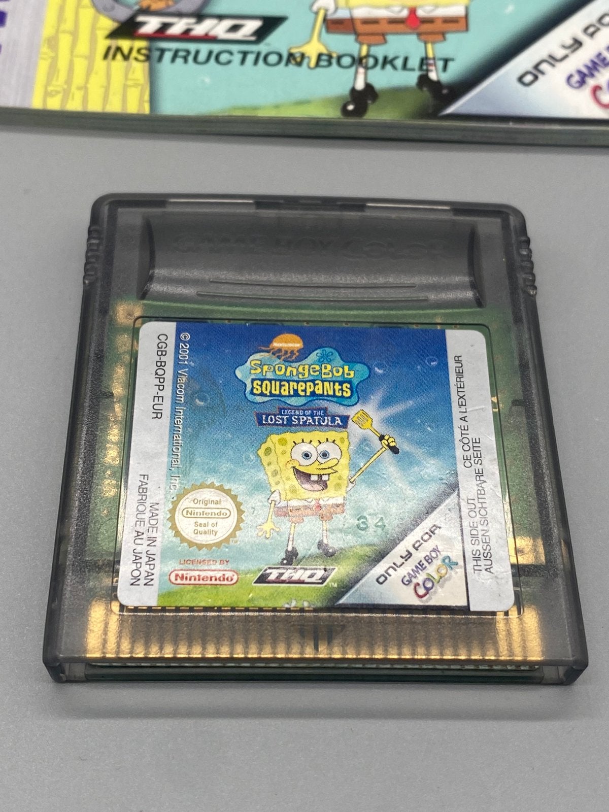 Nintendo Game Boy Color – SpongeBob SquarePants + Boekje GBC, Avontuur en Actie, 1 speler, Ophalen of Verzenden, Zo goed als nieuw