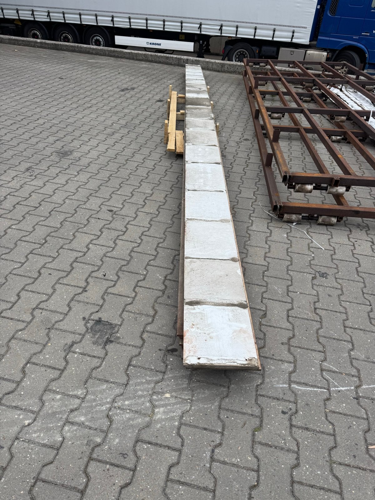 Planken 7 meter lang, 8 stuks (2 doormidden) met polyester, Doe-het-zelf en Verbouw, Hout en Planken, Gebruikt, Ophalen of Verzenden