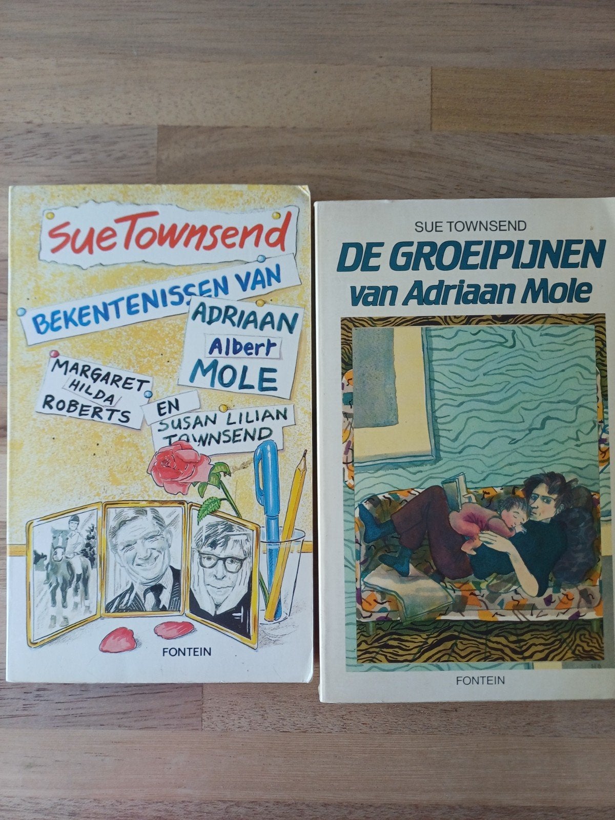 2 x paperb.Groeipijnen Adriaan Mole., Ophalen of Verzenden, Zo goed als nieuw