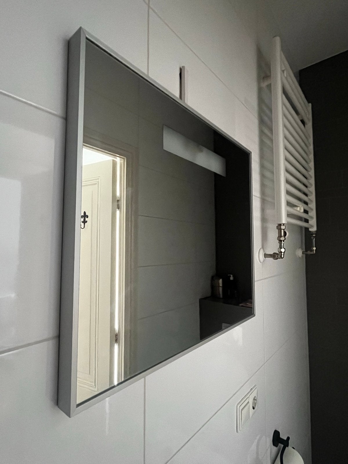 Badkamerspiegel met ingebouwde verlichting, Huis en Inrichting, Ophalen, Gebruikt, Minder dan 100 cm, Rechthoekig