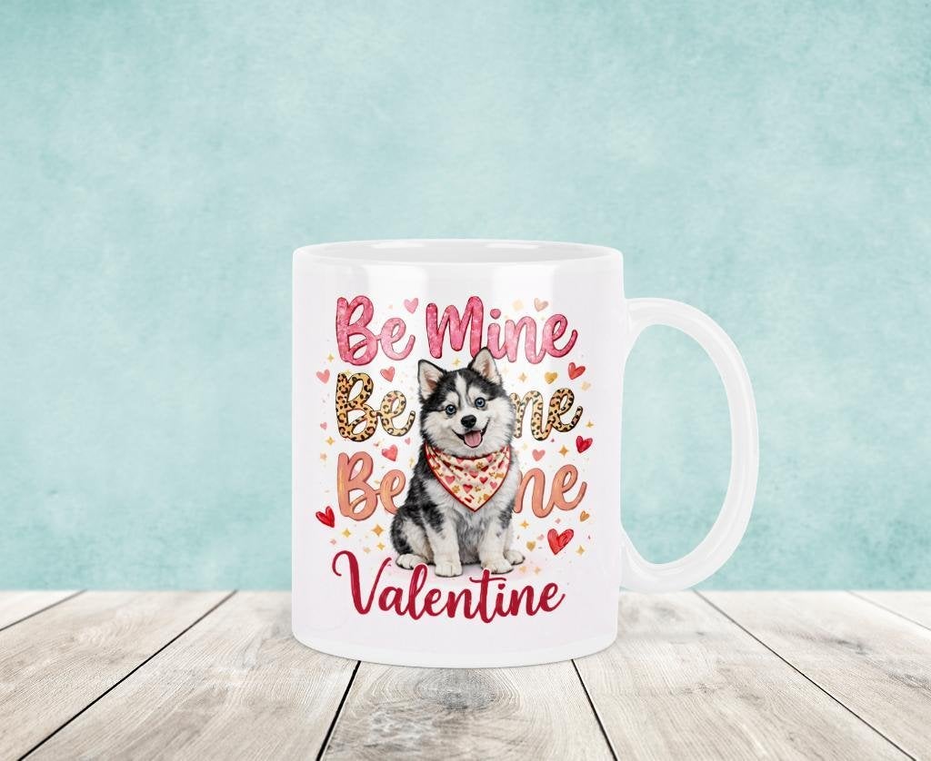 Pomsky Be Mine Mok Valentijnsdag, Verzenden, Keramiek, Nieuw, Overige stijlen