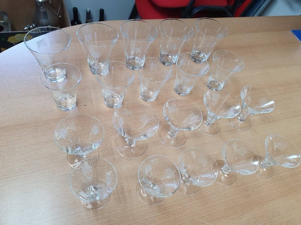 Antiek glasservies 5p erpsoons, Ophalen