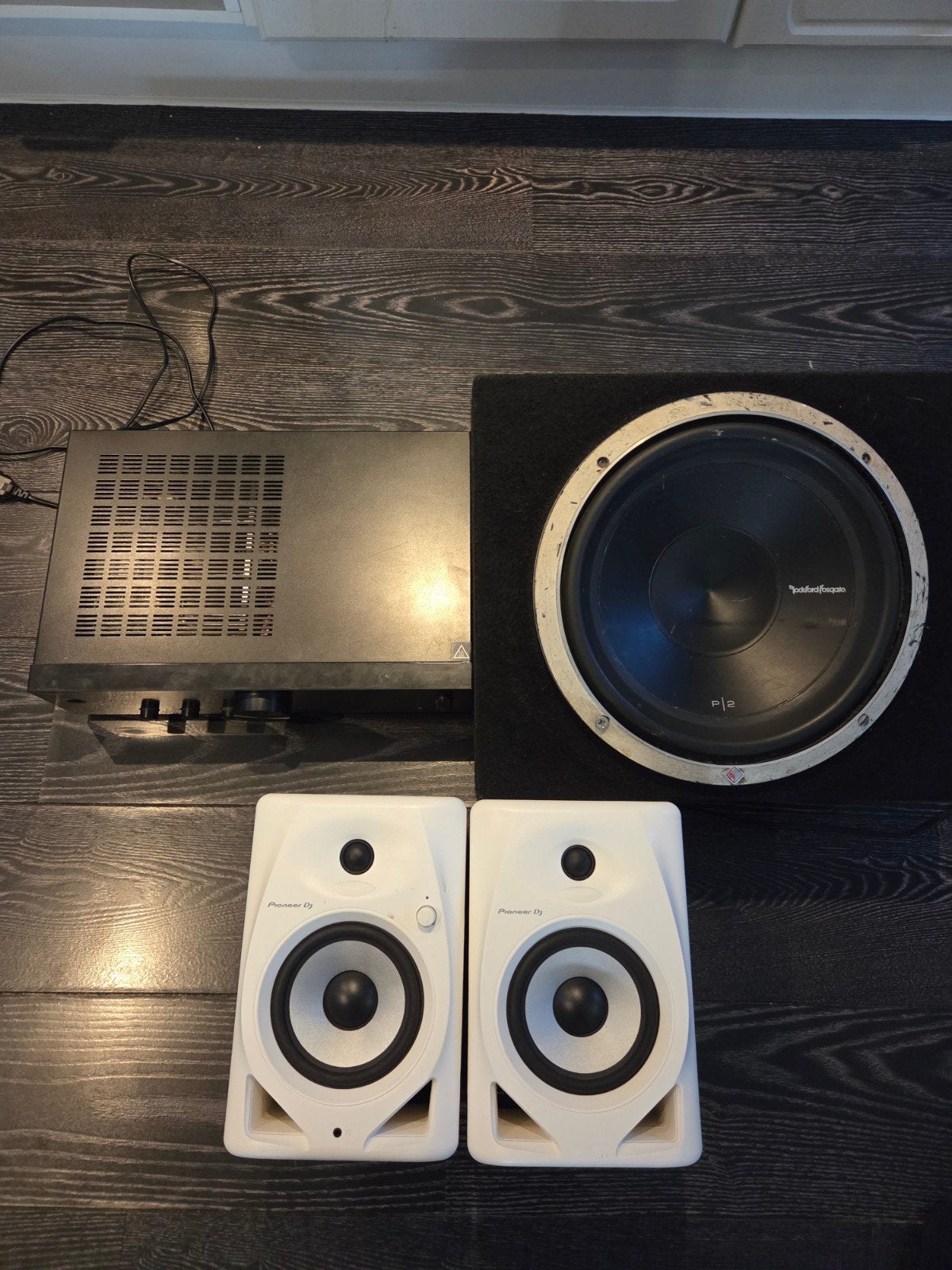 Pioneer speakers, subwoofer en Onkyo versterker, Audio, Tv en Foto, Gebruikt, Inclusief kabels, Speakerset, Ophalen