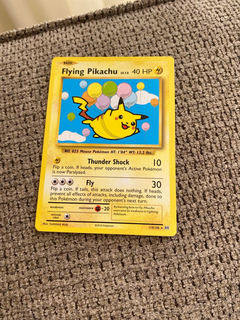 Flying Pikachu Pokémon Kaart - 2016 Basic Set, Ophalen of Verzenden, Gebruikt, Losse kaart
