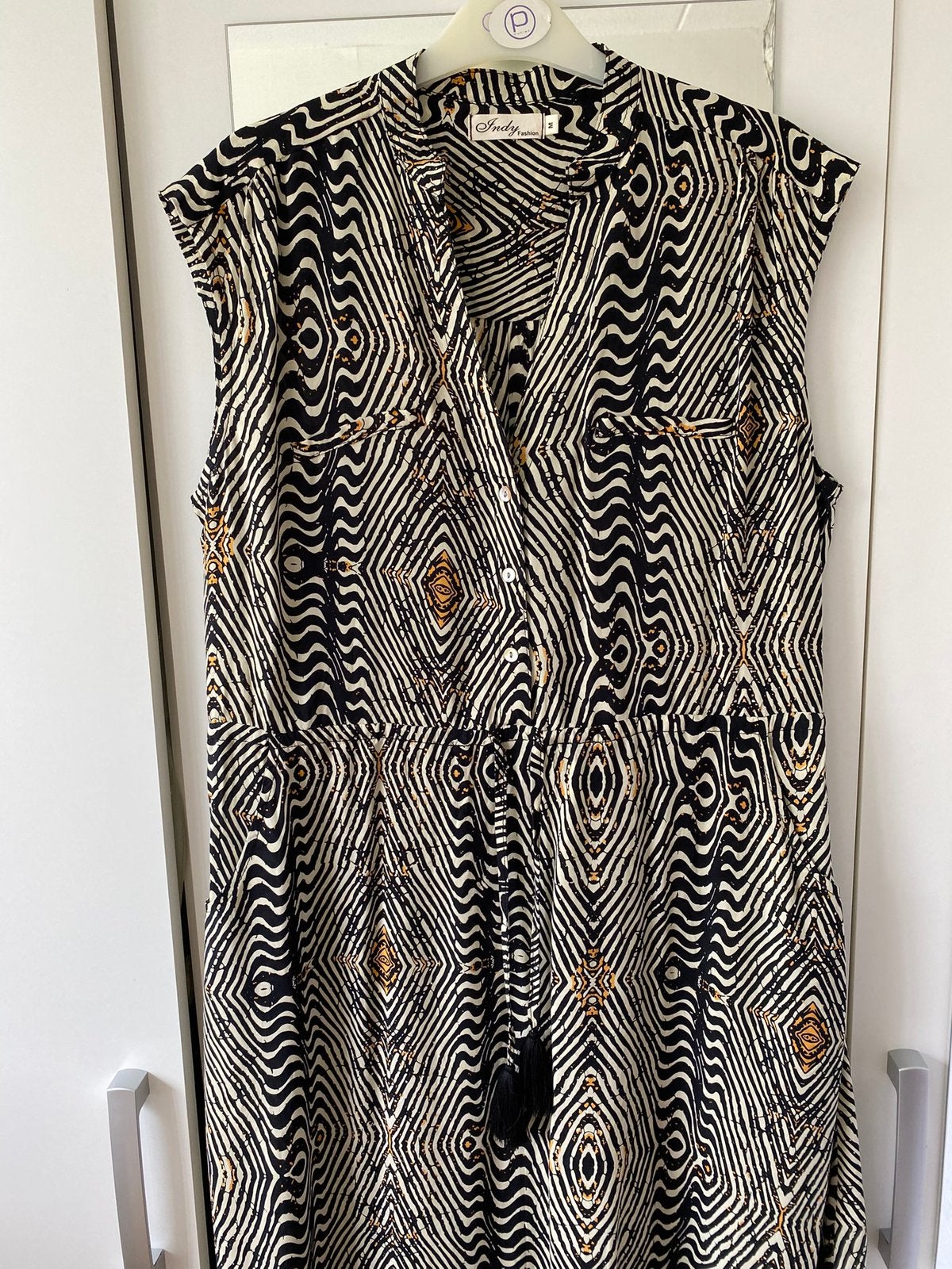 INDY fashion natuur print jurk mt M, Ophalen of Verzenden, Zo goed als nieuw, Maat 38/40 (M), Boven de knie
