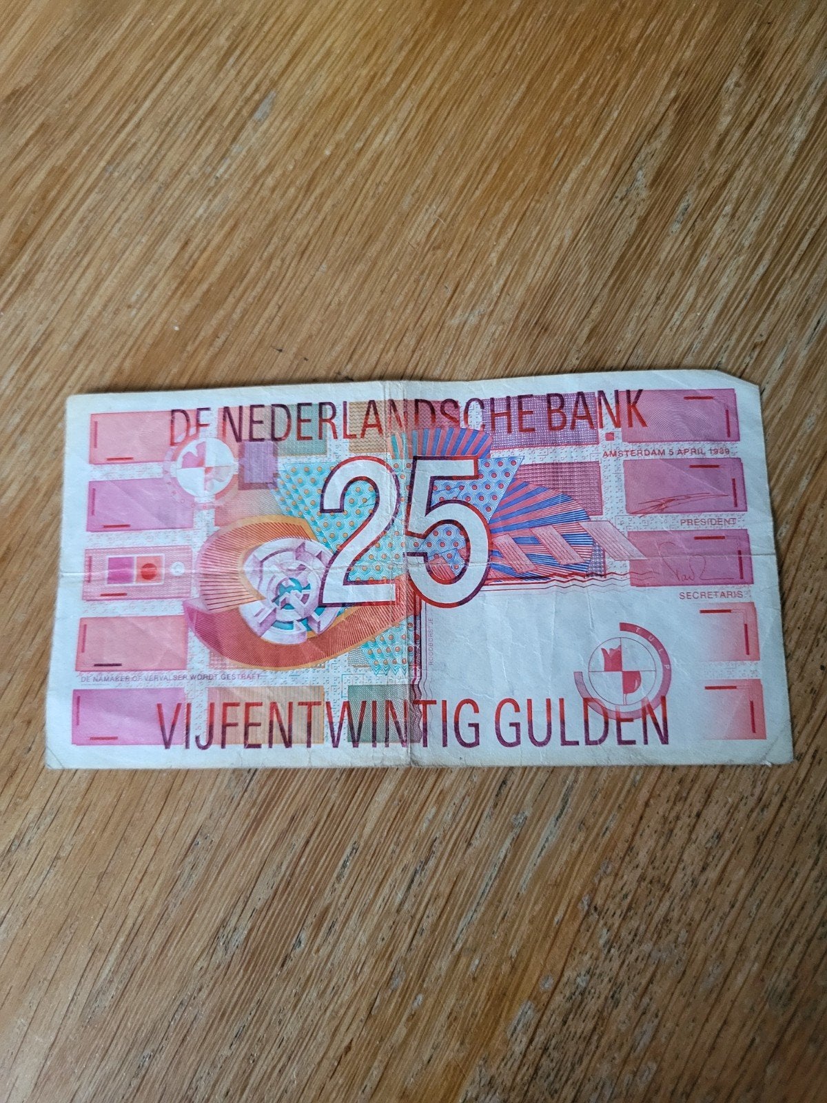 25 Gulden Biljet - De Nederlandse Bank 1989, Ophalen, 25 gulden, Los biljet