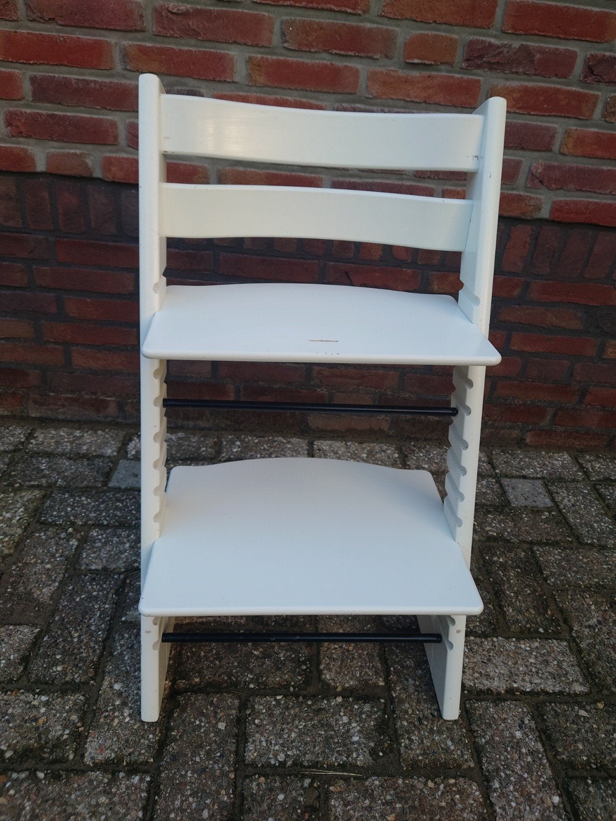 Stokke Tripp Trapp Stoel - Nieuw Model (Wit), Ophalen of Verzenden, Gebruikt, Meegroeistoel, Aanschuifbaar