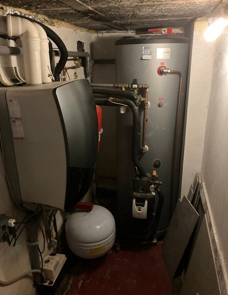 Complete HR Solar zonneboiler 300L + 3 collectoren +HR-ketel, Ophalen, Gebruikt, 100 liter of meer, Boiler