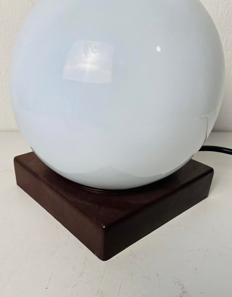 Jaren 70 tafellamp / plafondlamp met glazen bolletje, Ophalen of Verzenden