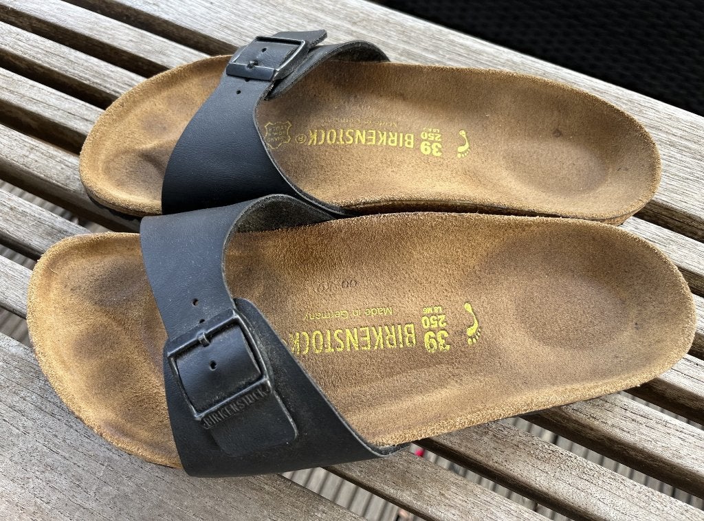 Birkenstock madrid mat zwarte slippers Maat 39, Slippers, Zwart, Ophalen of Verzenden, Gedragen