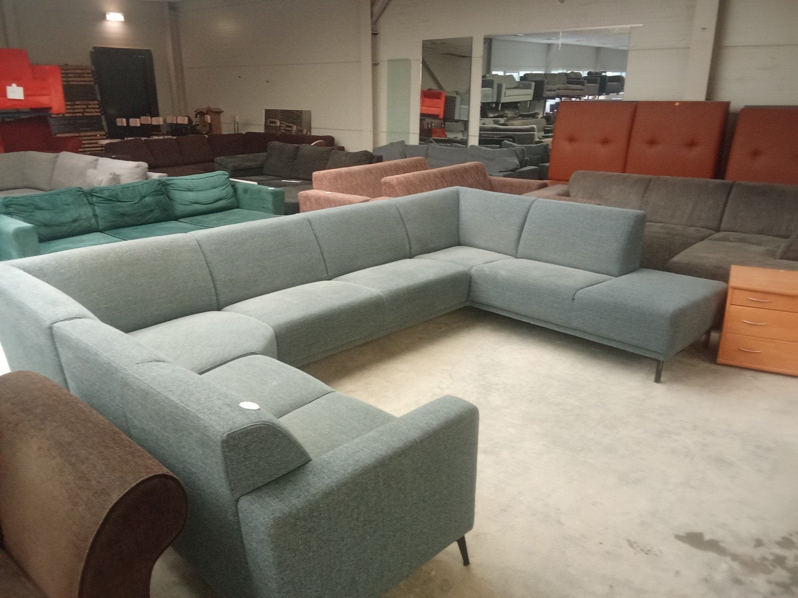 u - bank - €299,- - 350x230x220cm - bezorgen mogelijk, Gebruikt, ., Ophalen of Verzenden, .