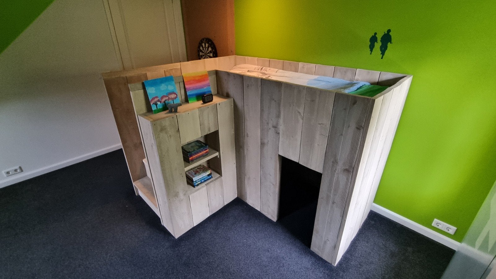 Hoogslaper steigerhout 80x200, Kinderen en Baby's, Ophalen, Gebruikt, Hoogslaper