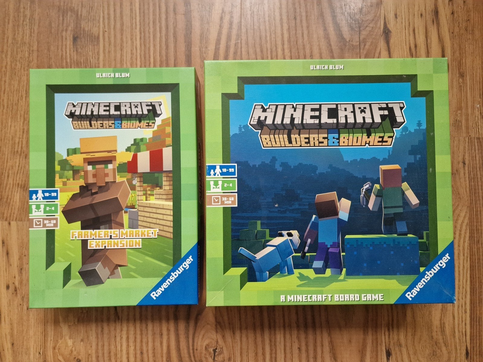 Minecraft Builders & Biomes + Farmers Market Uitbreiding, Hobby en Vrije tijd, Drie of vier spelers, Ophalen of Verzenden, Zo goed als nieuw