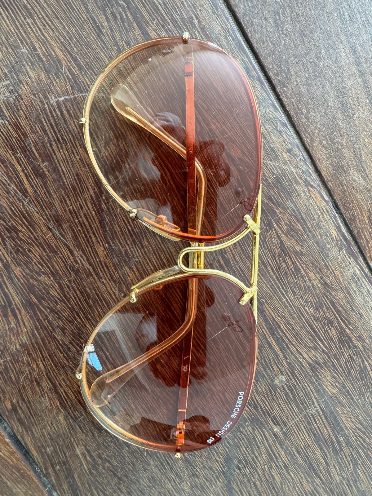 Porsche Design Vintage Zonnebril met Extra Set Glazen, Overige merken, Gebruikt, Zonnebril, Bruin