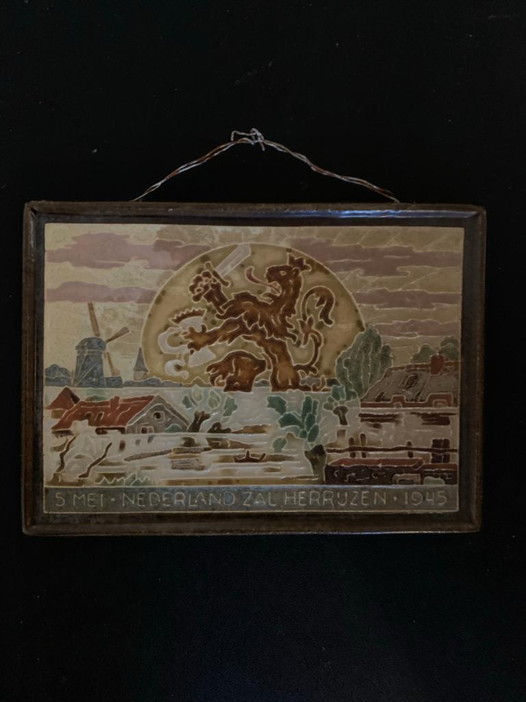 Set van 3 historische tegeltjes WOII Nederland, Ophalen of Verzenden