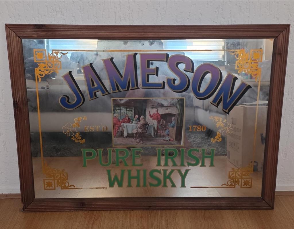 Jameson Whiskey Spiegel - 95x65 cm, Ophalen, Gebruikt, 75 tot 100 cm, Minder dan 100 cm