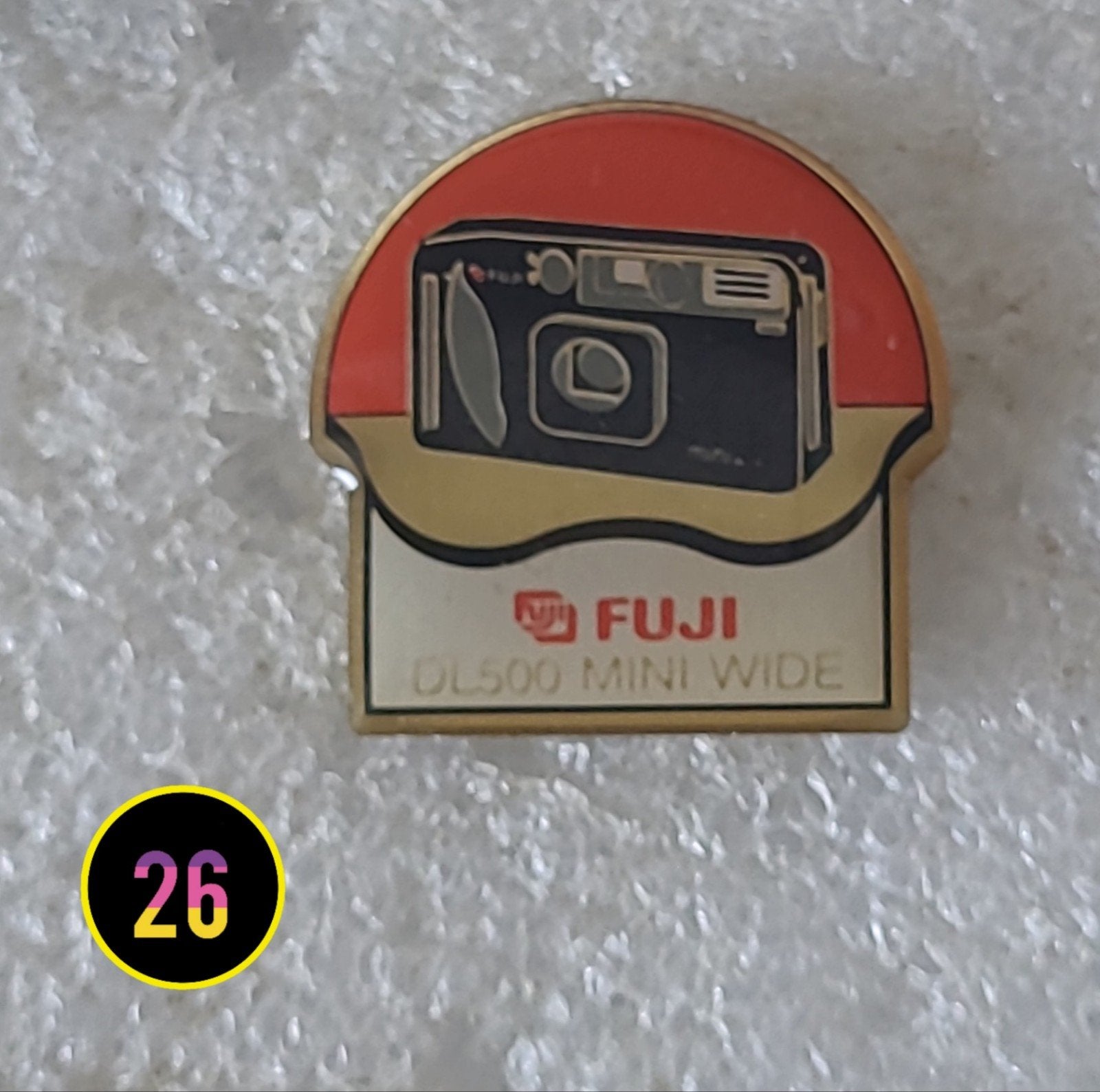 Vintage Fuji DL500 Mini Wide Camera Pin, Verzenden, Gebruikt, Merk, Speldje of Pin
