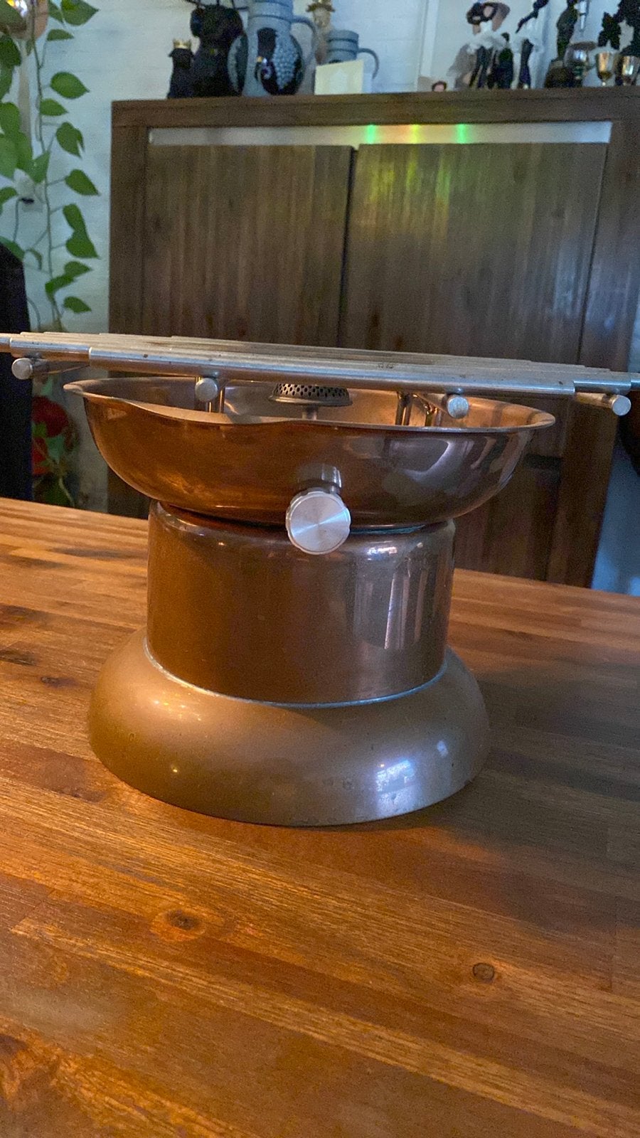 Koperen Rechaud met Gasbrander - Vintage Stijl, Antiek en Kunst, Antiek | Koper en Brons, Ophalen of Verzenden, Koper