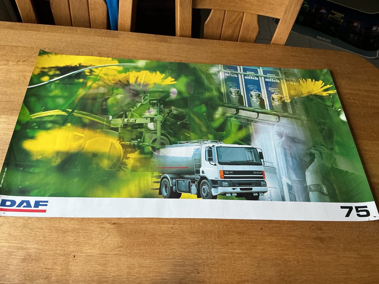 DAF 75 Vrachtwagen Poster - 1997 98 x 55 cm, Ophalen of Verzenden