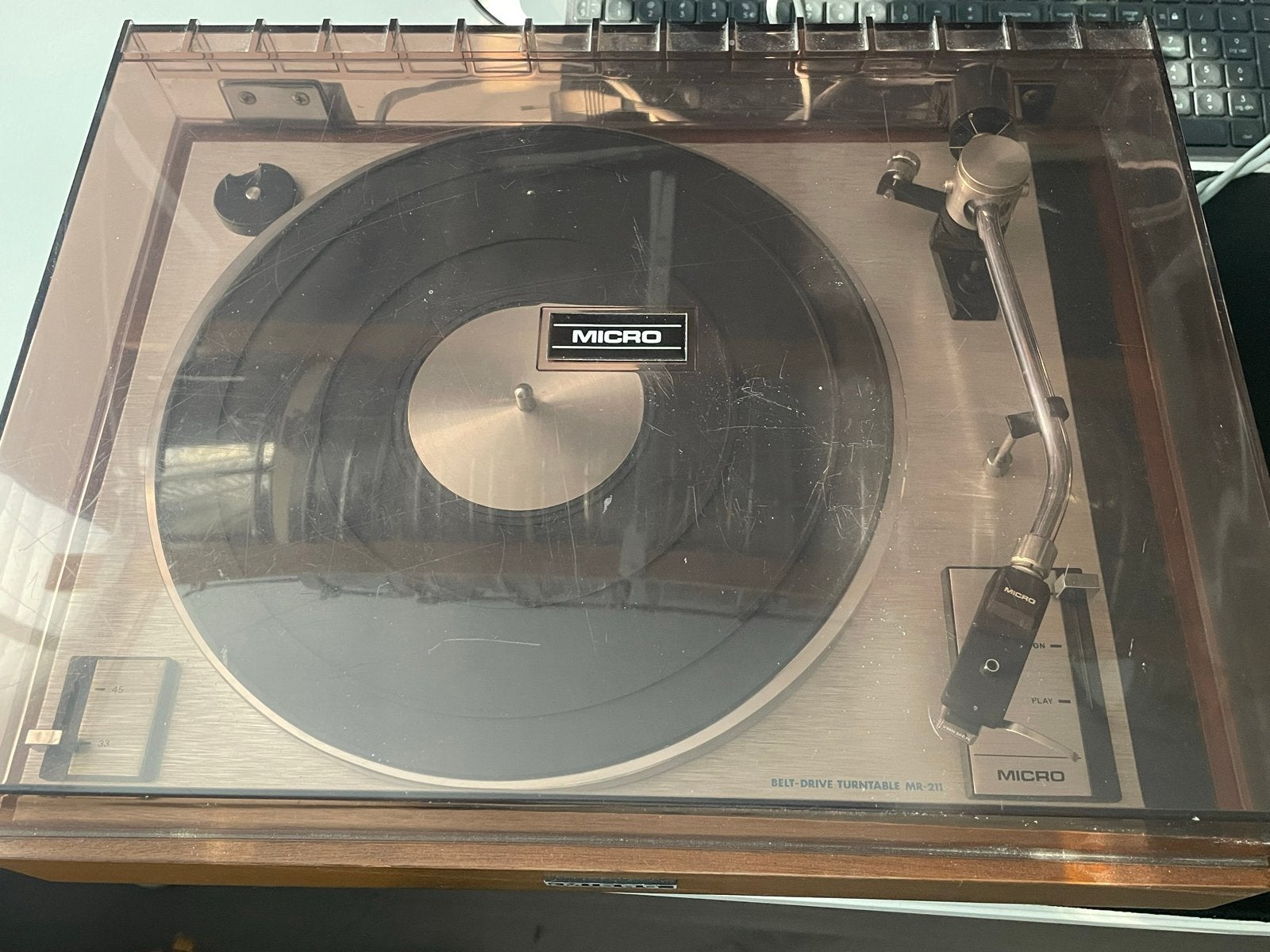 Micro Seiki MR-211 Platenspeler met Audio-Technica VMN30EN, Ophalen, Gebruikt, Platenspeler, Overige merken