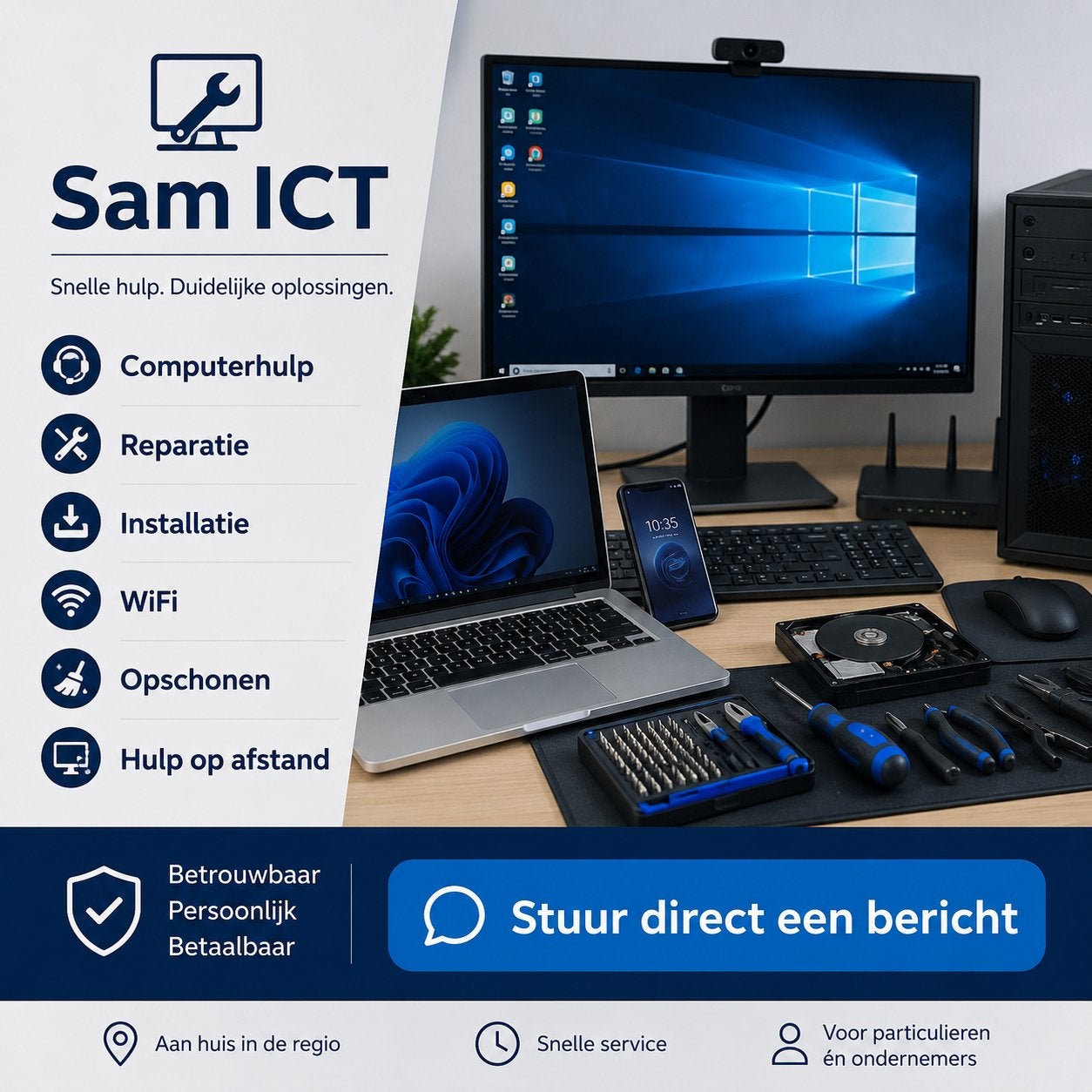 Computerhulp aan Huis & Op Afstand | Snel • Betaalbaar !, Ophalen