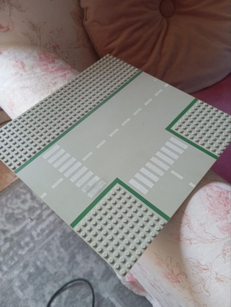 Lego grondplaat met weg en zebrapaden, Ophalen of Verzenden, Gebruikt, Losse stenen, Lego