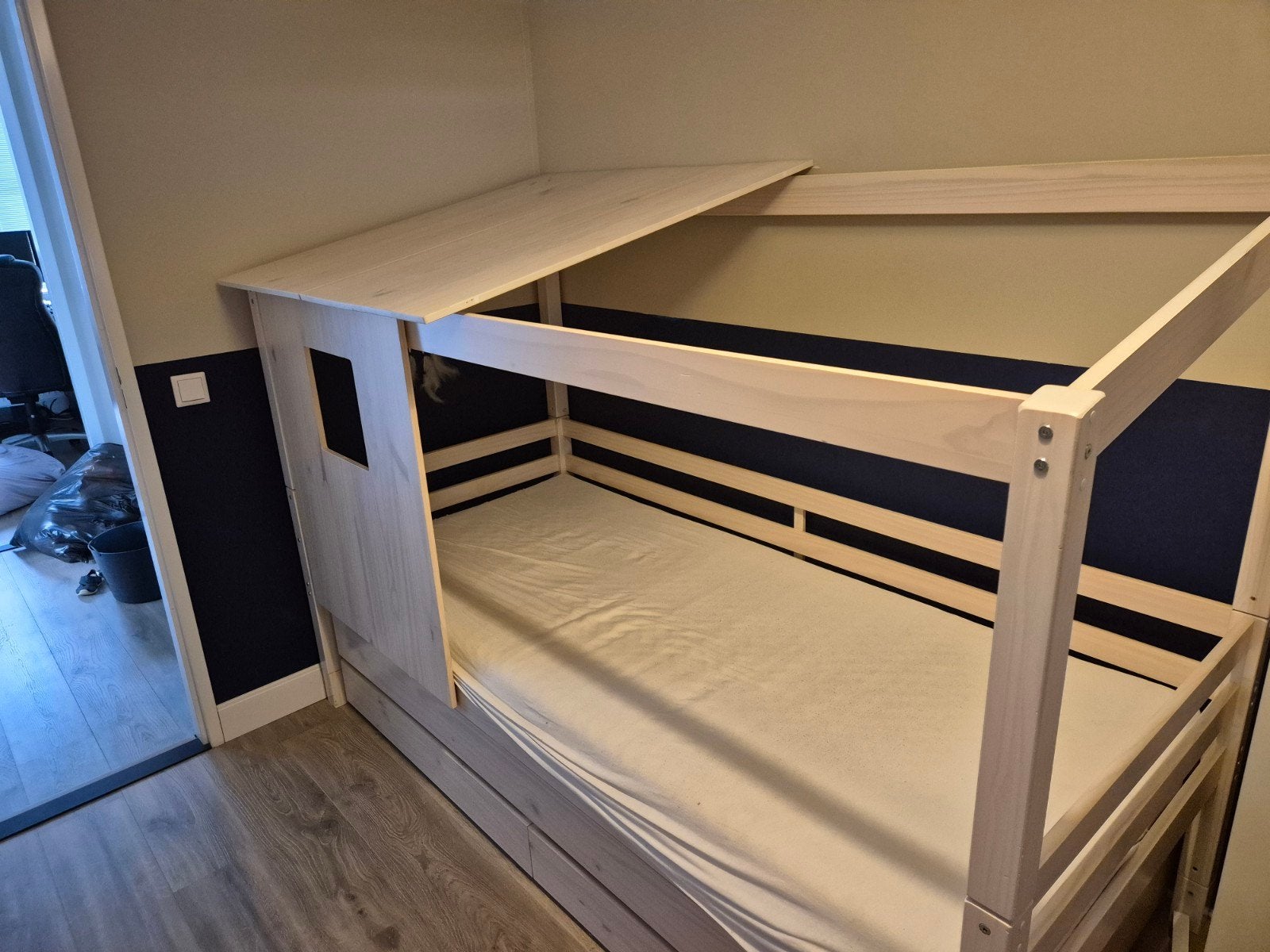 Let op! Alleen de bovenkant van dit bed.  Opzetdak Ties, Ophalen, 90 cm, Eenpersoons, Overige typen