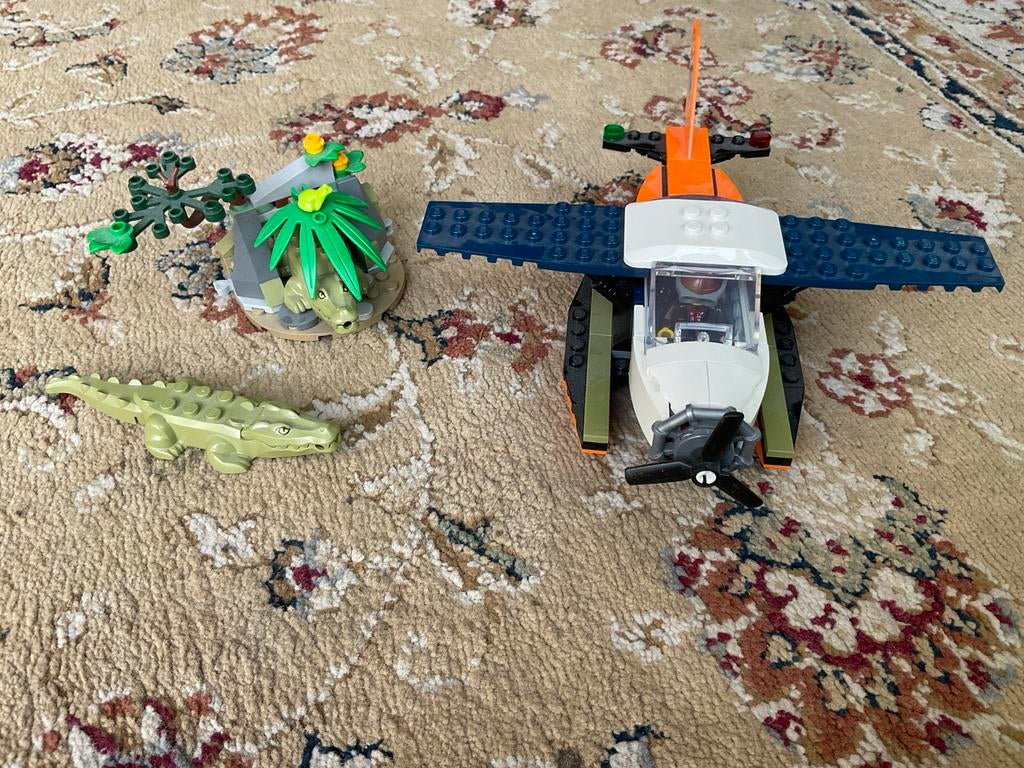 Lego City vliegtuig met krokodillen en figuren, Ophalen, Inclusief minifiguren, Lego, Complete set