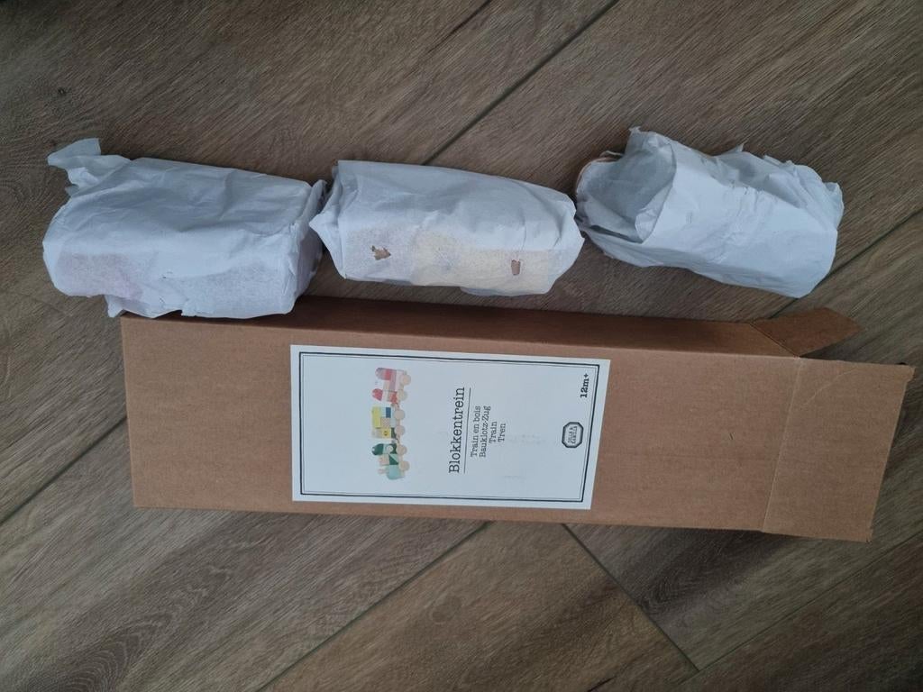 Nieuwe Dille & Kamille houten blokkentrein (unisex), Kinderen en Baby's, Speelgoed | Speelgoedvoertuigen, Nieuw, Ophalen of Verzenden